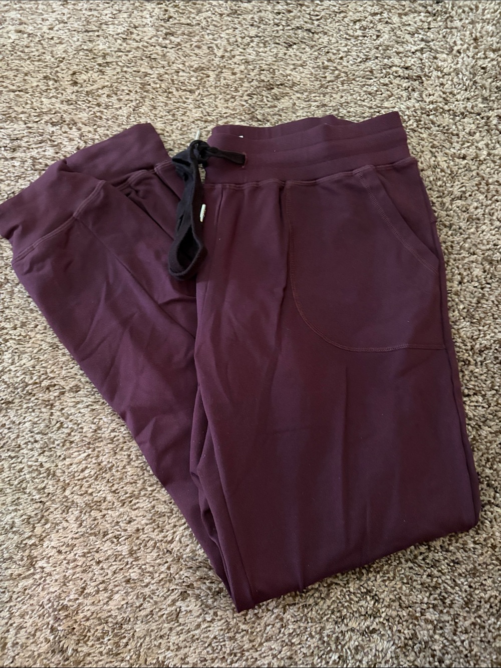 ZYIA Women's Deep Burgundy Jogger Pants with Drawstring